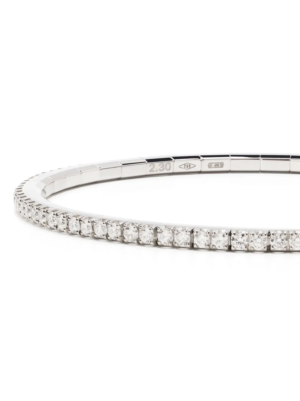 18K白金弹性钻石手镯