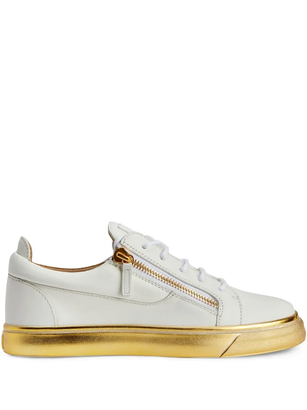 

Giuseppe Zanotti tenis bajos con cierre decorativo - Blanco