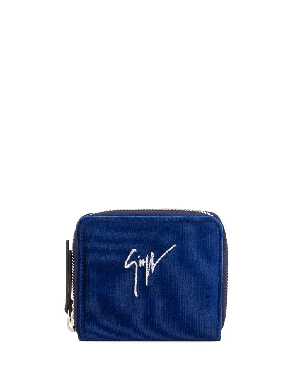 

Giuseppe Zanotti Giulia Sign velvet wallet - Blue