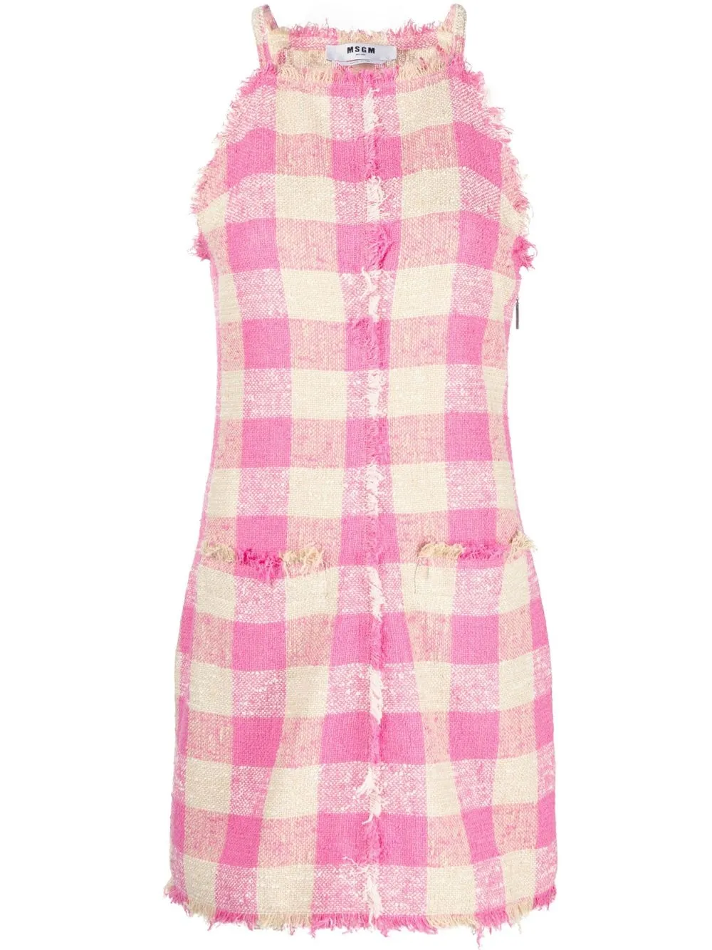 

MSGM gingham sleeveless dress - Pink