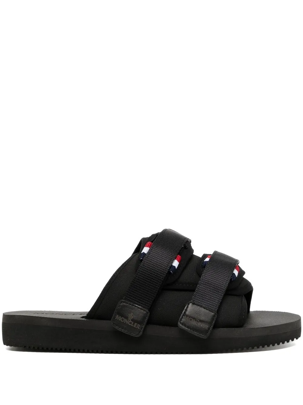 Moncler Logo-detail Touch-strap Sandals In Black