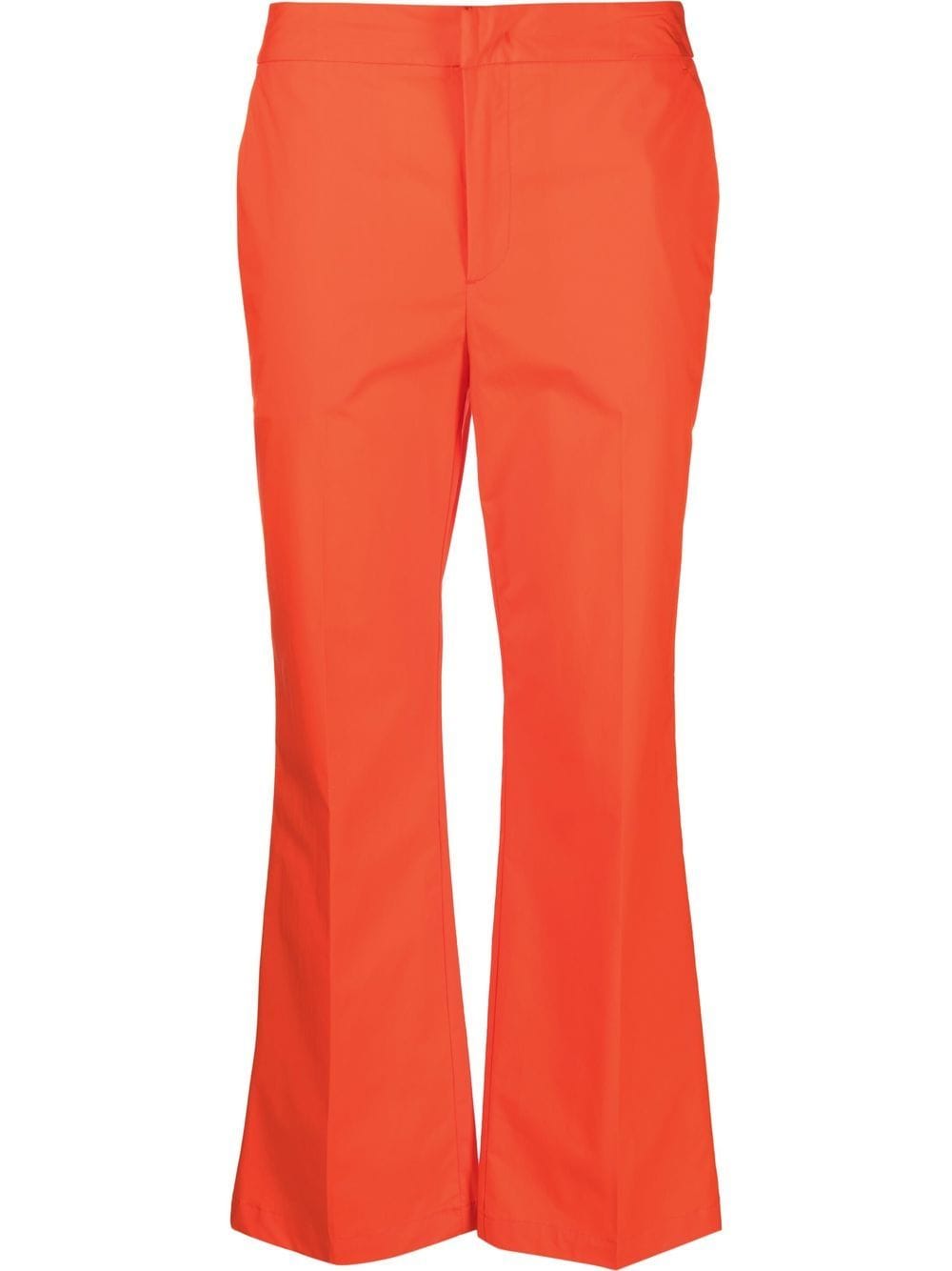 Twinset Cropped Trousers In Stretch Cotton In Red