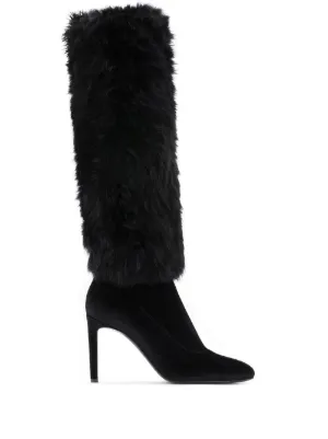 Knee fur boots sale