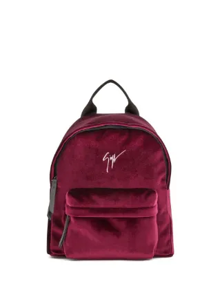 Giuseppe Zanotti Kilo Velvet Backpack Red FARFETCH