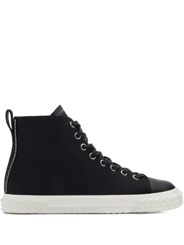 black zip high tops