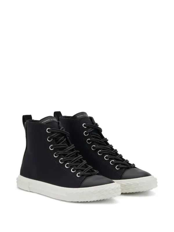black zip high tops