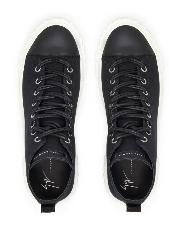 black zip high tops
