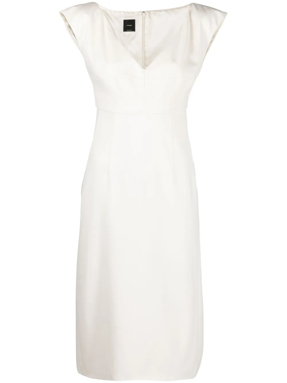 

PINKO vestido lápiz con cuello en V - Blanco