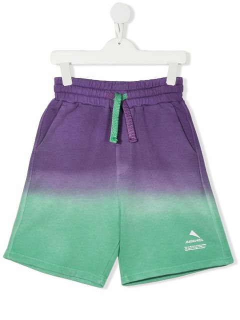 Mauna Kea logo print tie-dye track shorts