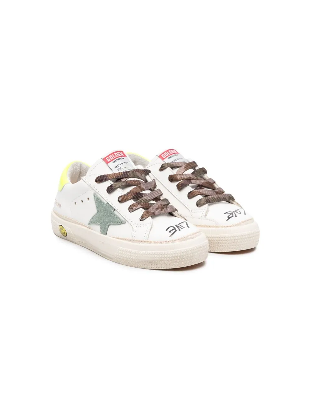 

Golden Goose Kids tenis con parche de estrella - Blanco