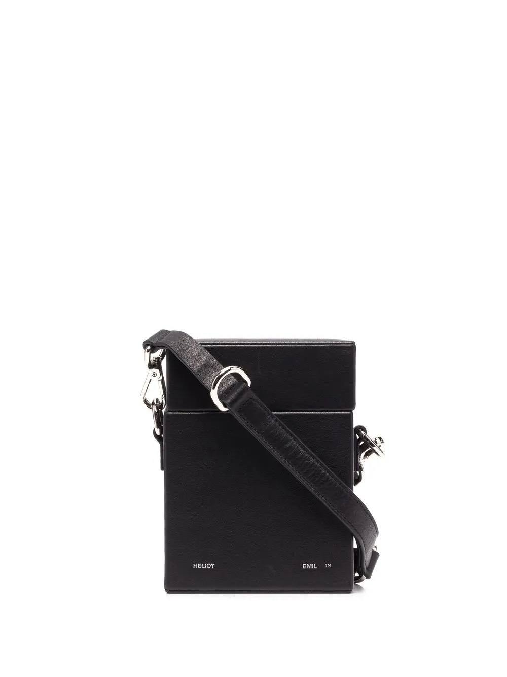 Heliot Emil Leather-box Messenger Bag In Black
