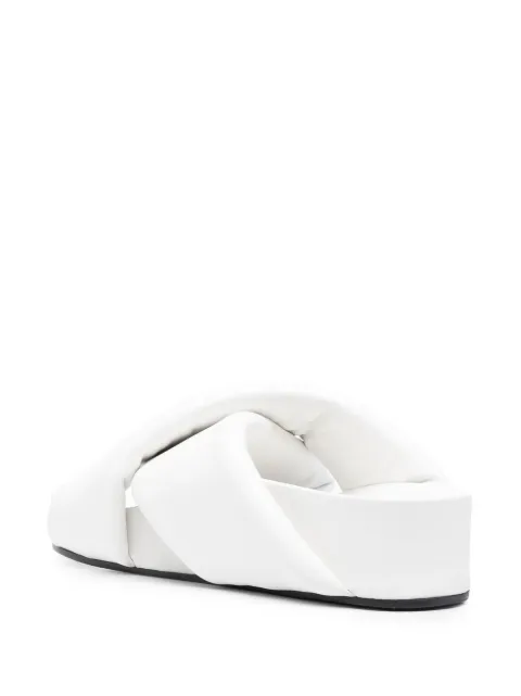 Crossover-strap leather sandals Tan Jil Sander | MATCHESFASHION FR