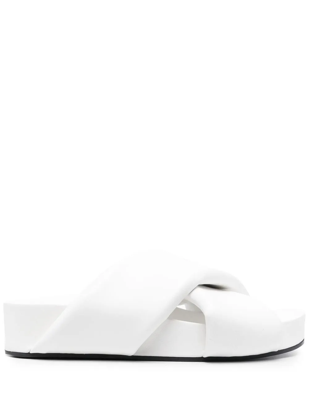 Jil Sander Padded-strap Leather Slides In White