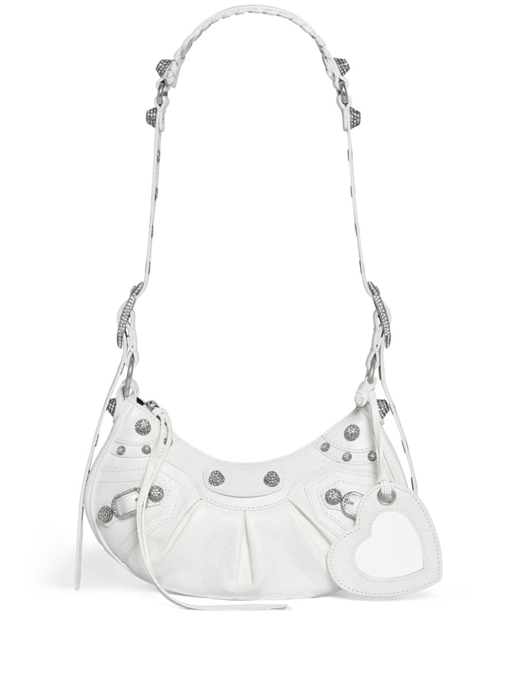 Shop Balenciaga Le Cagole Leather Shoulder Bag In Weiss
