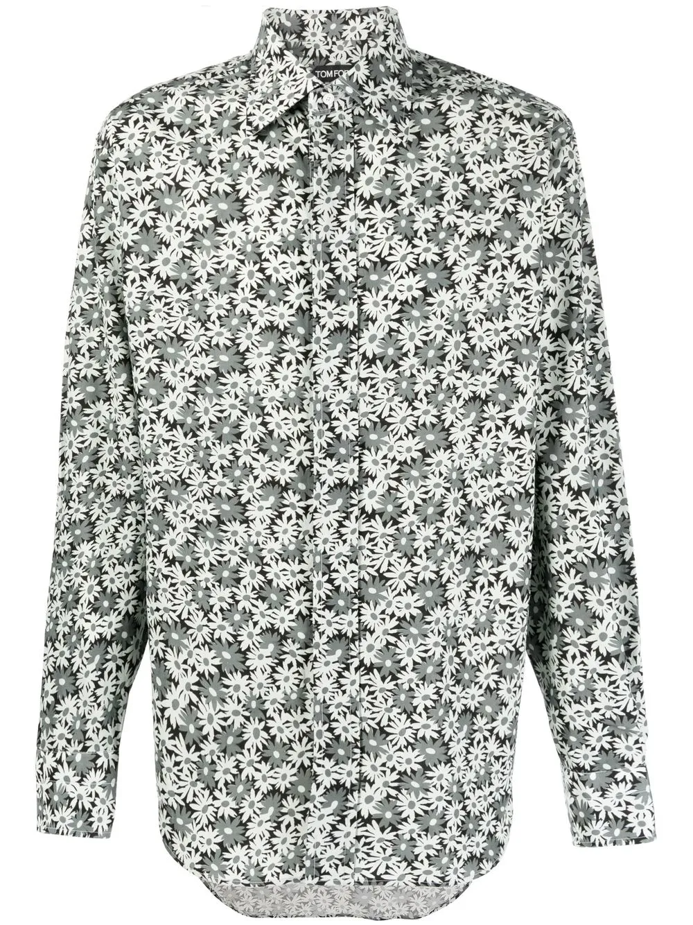 

TOM FORD camisa con botones y estampado floral - Gris