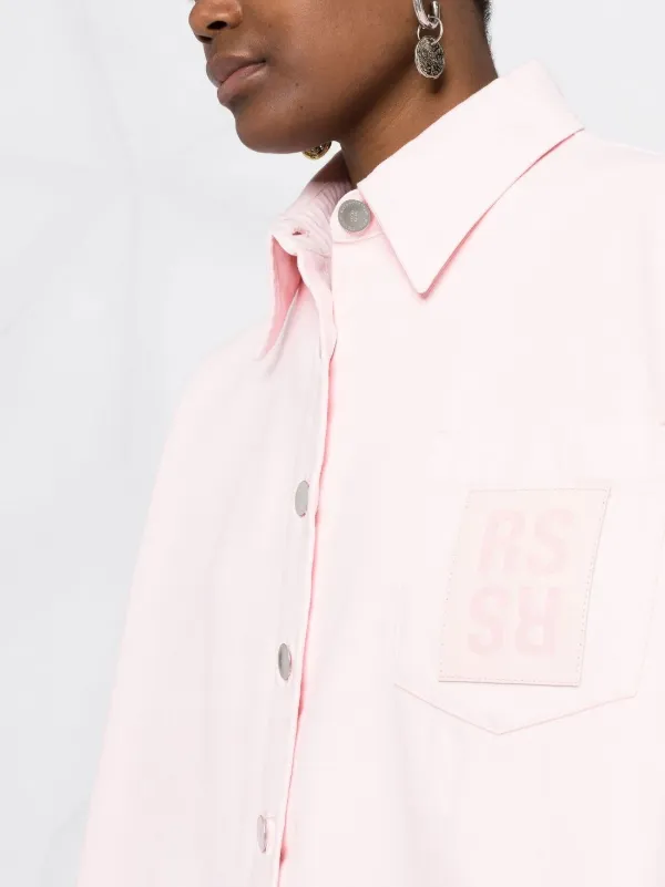 Raf Simons logo-patch Oversized Denim Shirt - Farfetch