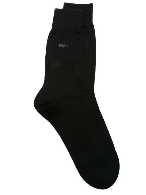 BOSS Par de meias George com logo intarsia 