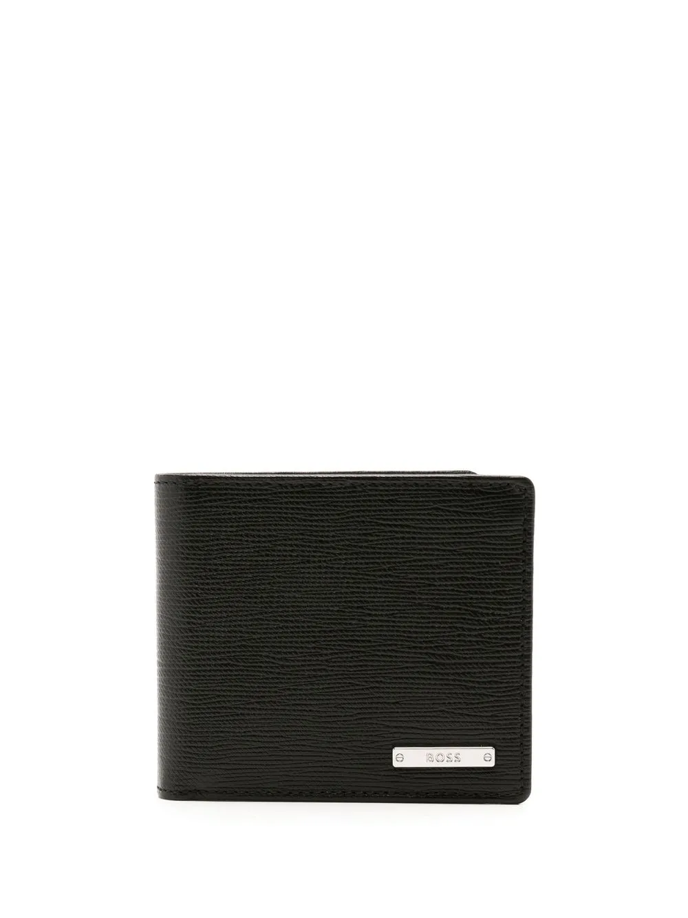 

BOSS logo-plaque leather wallet - Black