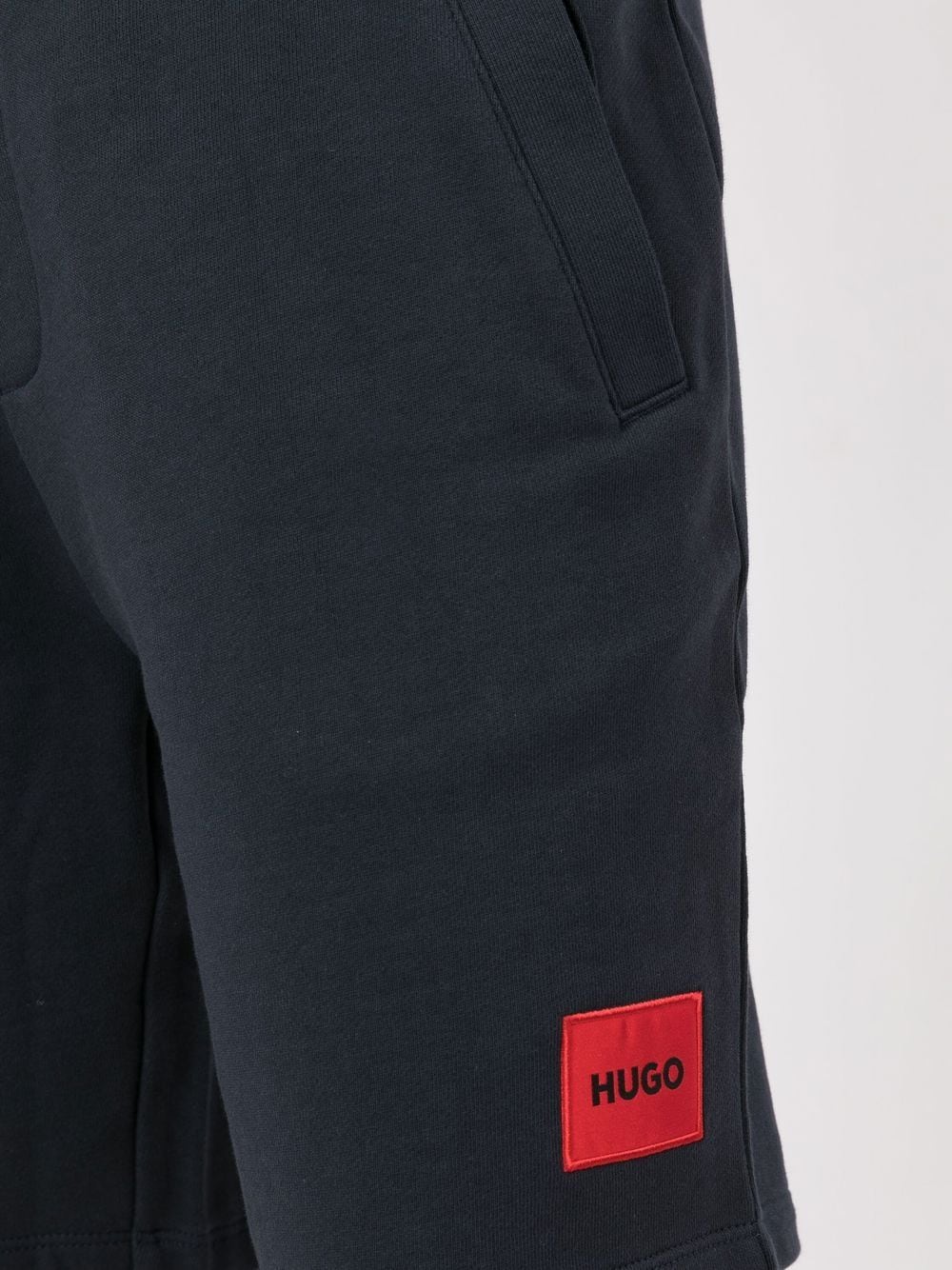 Shop Hugo Logo-patch Drawstring Shorts In Blue