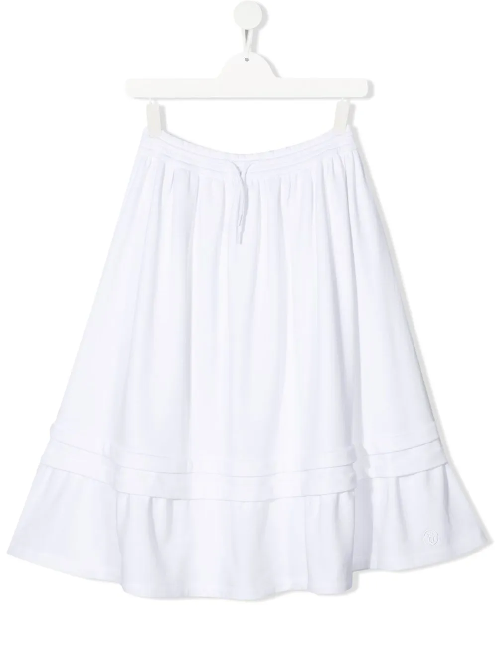 

MM6 Maison Margiela Kids falda acampanada con logo bordado - Blanco