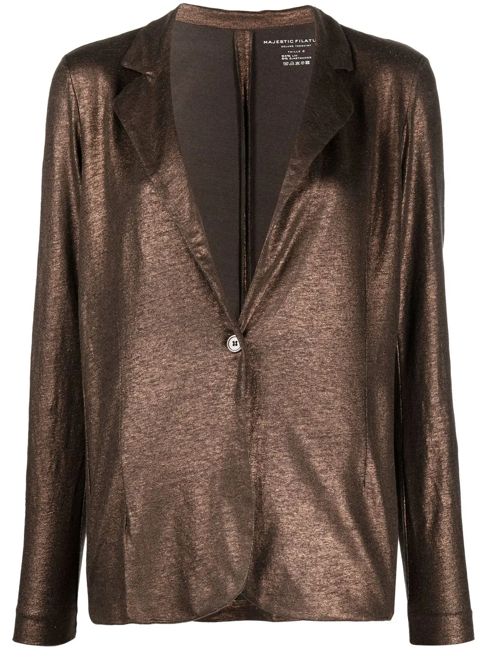 

Majestic Filatures metallic button-front blazer - Brown