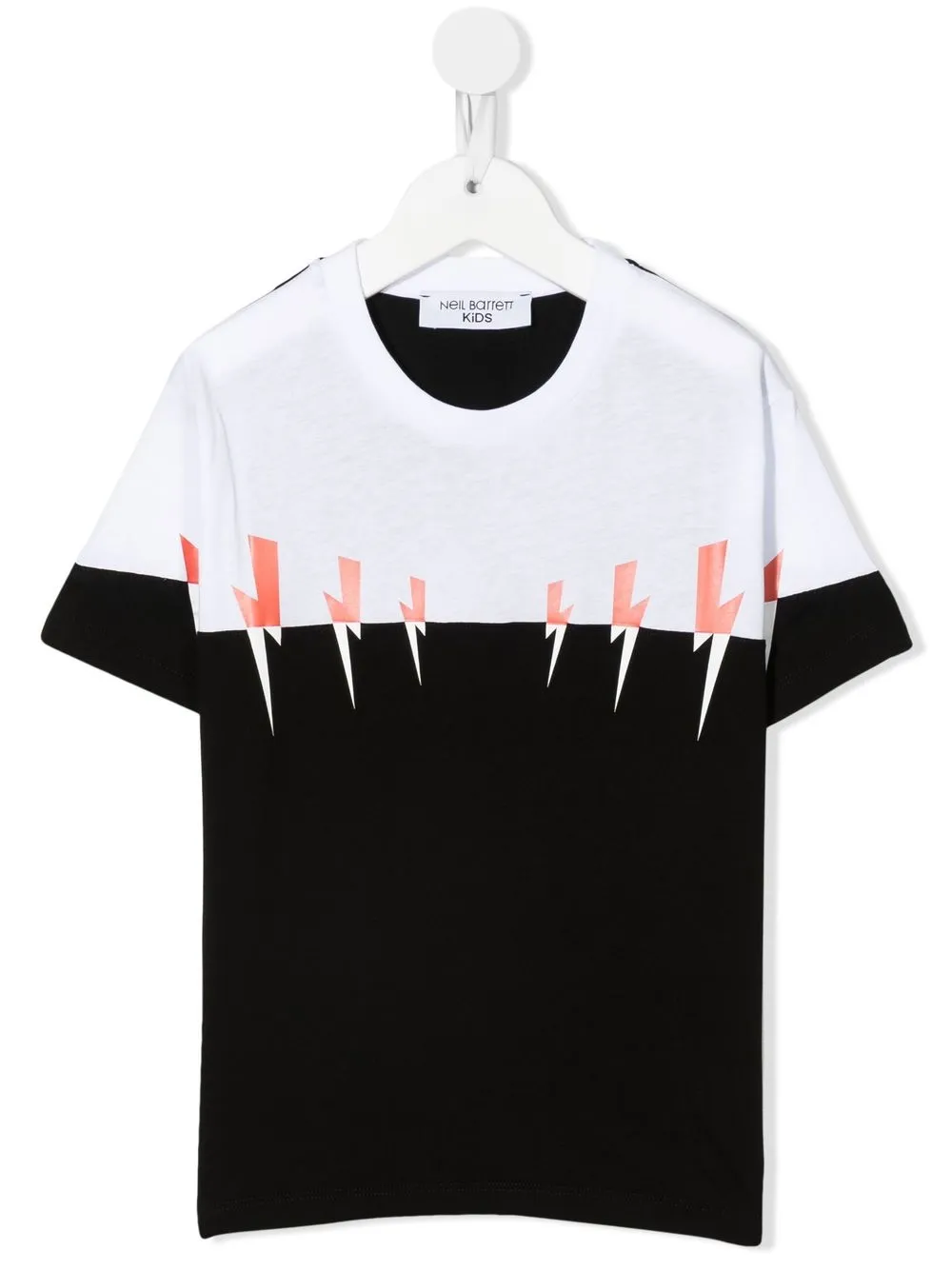 

Neil Barrett Kids Thunderbolt two-tone T-shirt - Black