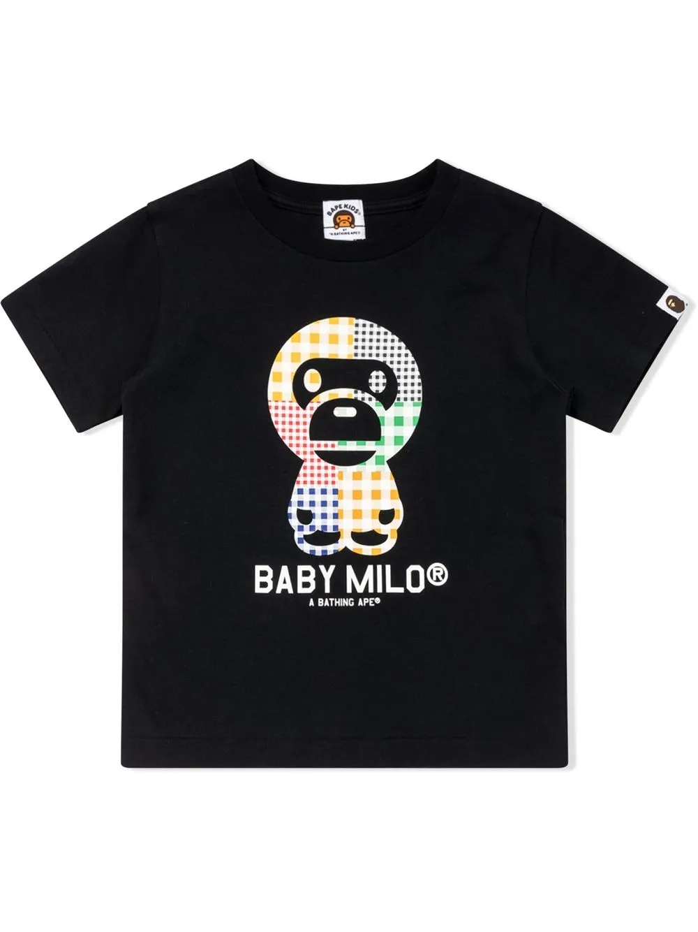 

A BATHING APE® playera Baby Milo a cuadros gingham - Negro