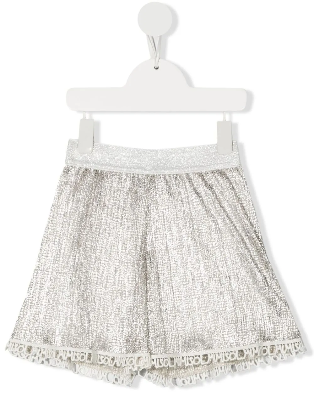 

Mi Mi Sol logo-trim metallic shorts - Silver