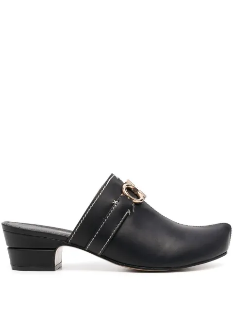Ferragamo Gancini leather mules