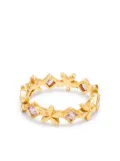 Cathy Waterman 22kt gold Flower Element pink sapphires ring