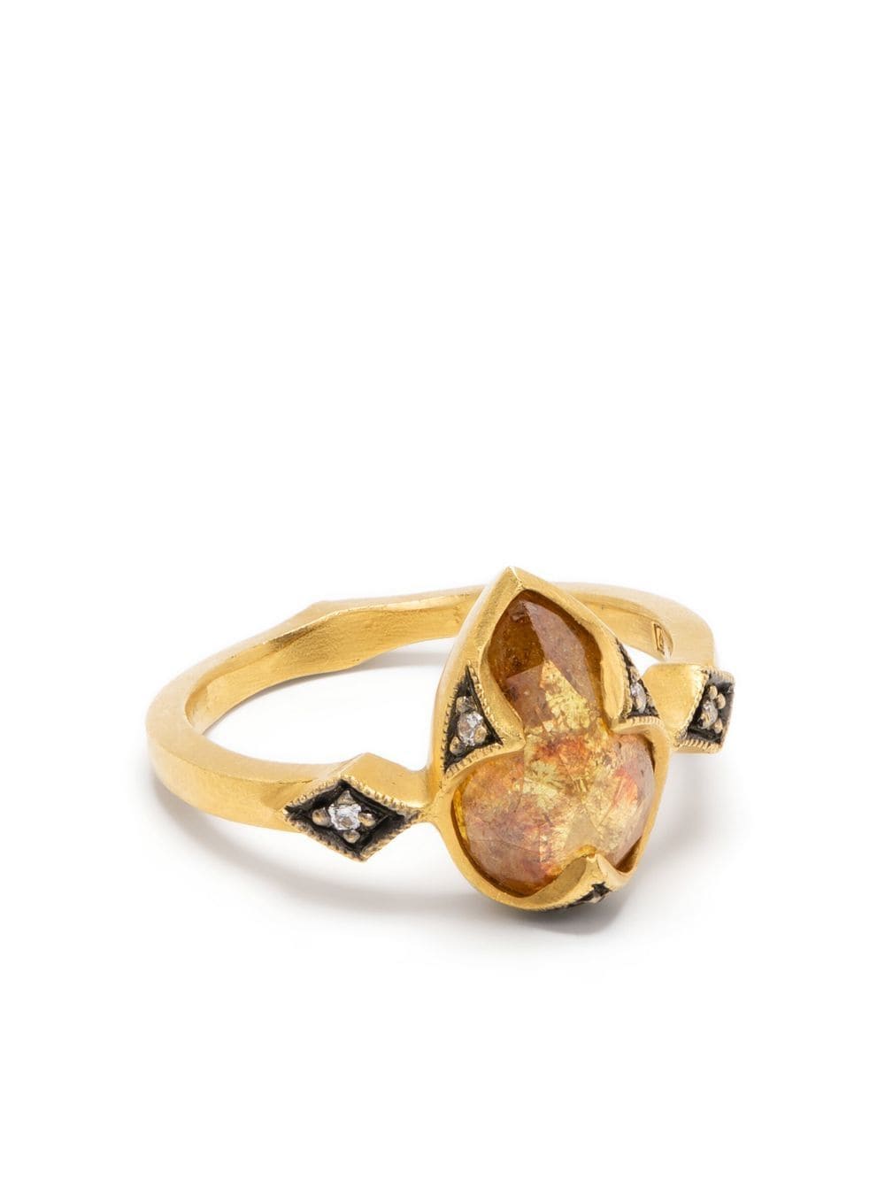 22kt gold thorn prong diamond ring