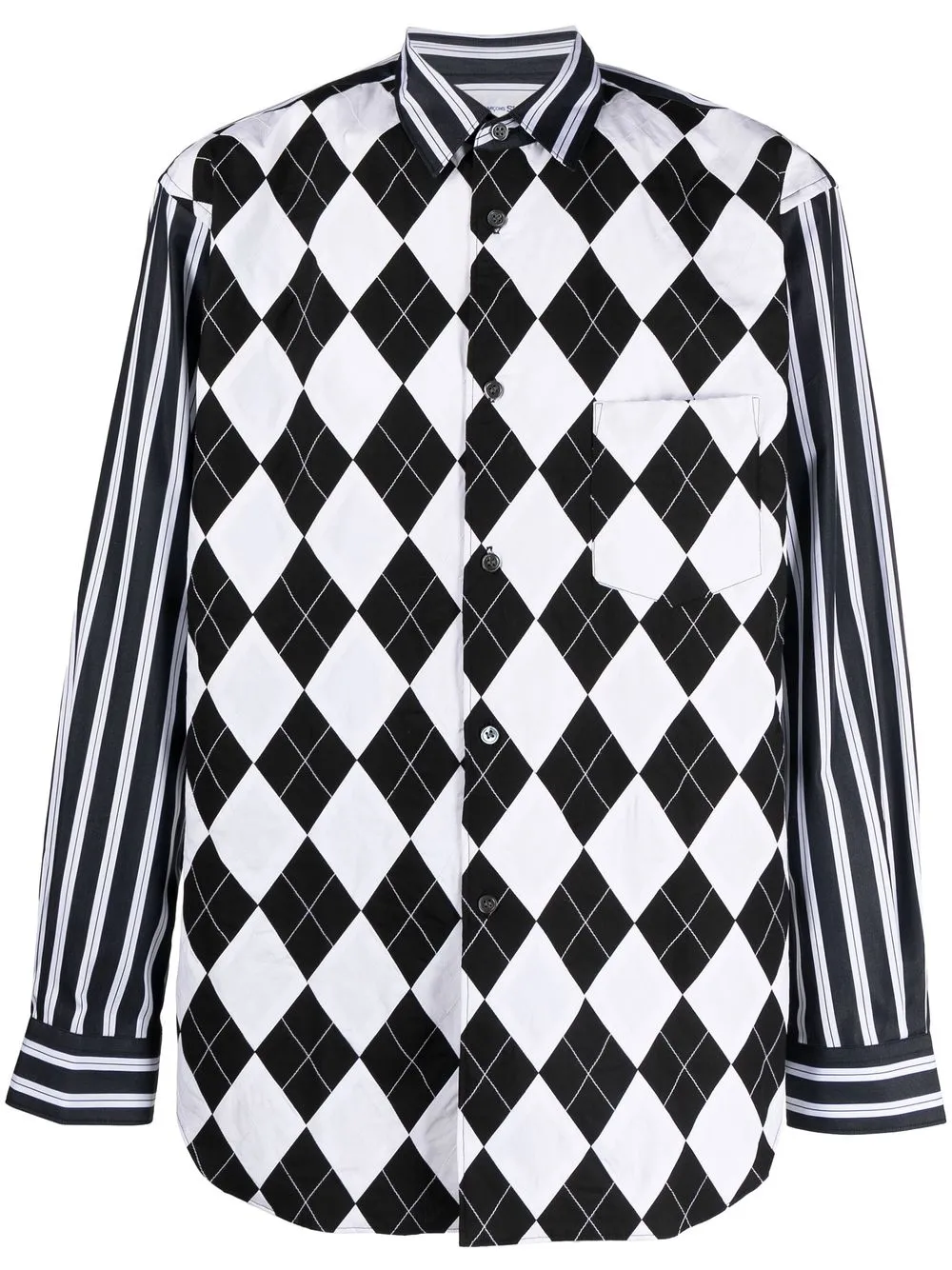 

Comme Des Garçons Shirt camisa Diamond con paneles - Negro