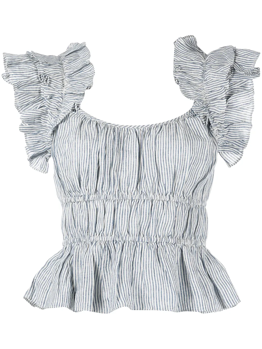 

Ulla Johnson nautical stripe peplum top - Blue