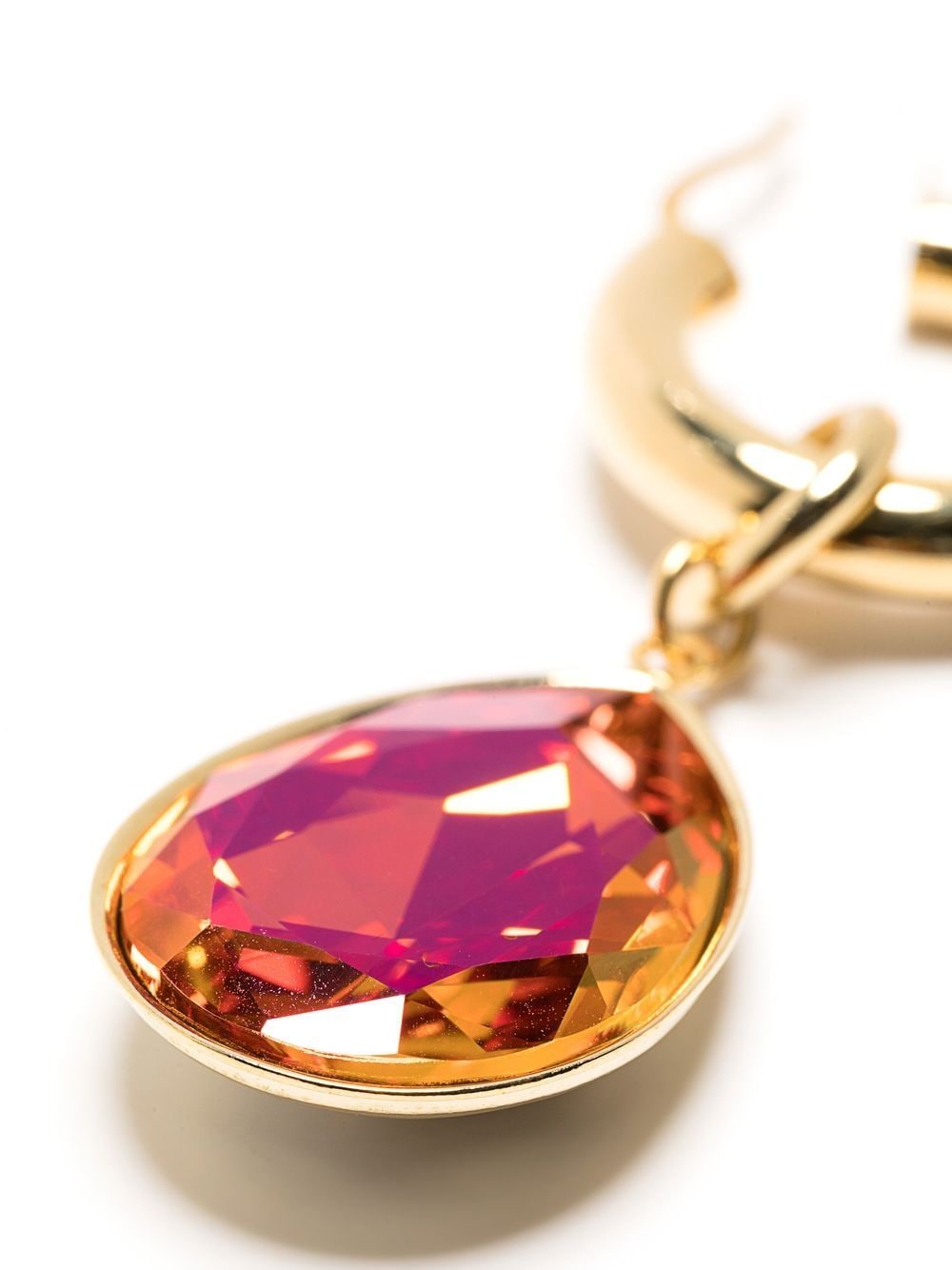Shop Mounser Sunrise Crystal-drop Hoop Earring In Gold