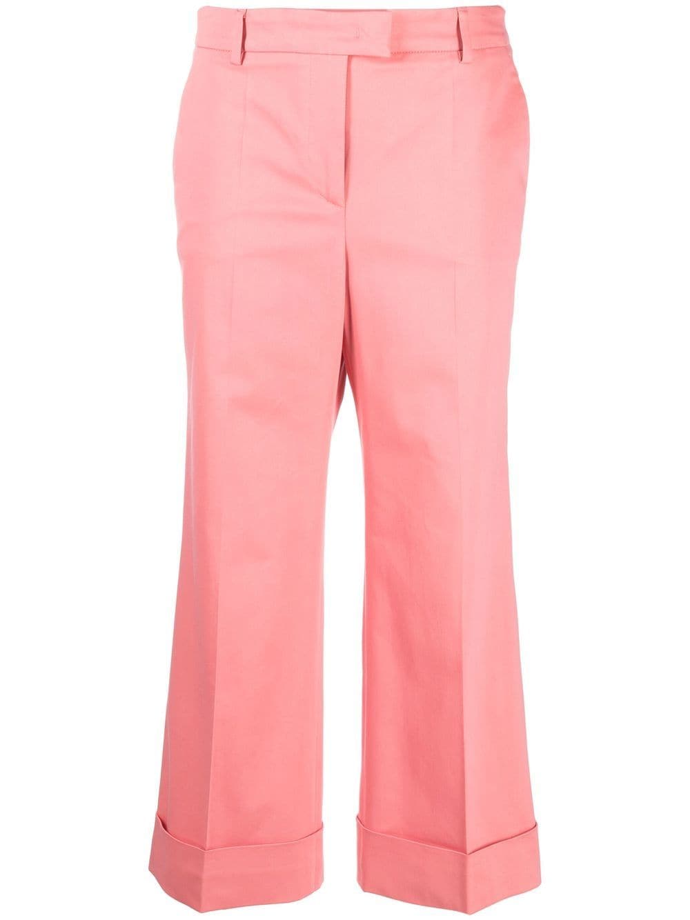 Alberto Biani Pressed-crease Cropped Tailored Trousers In Pink