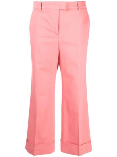 Alberto Biani pressed-crease cropped tailored trousers 