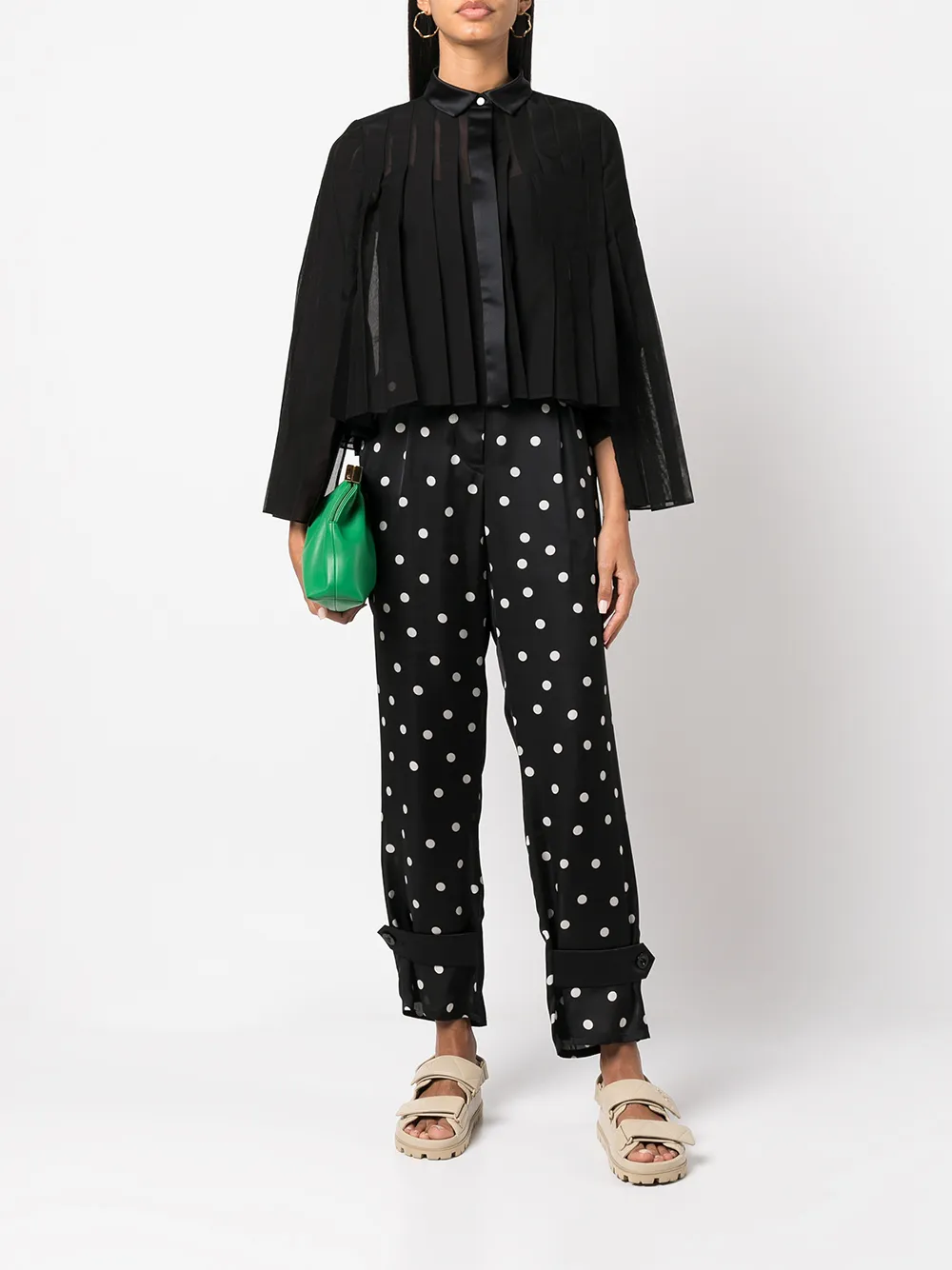 sacai High waist broek - Zwart