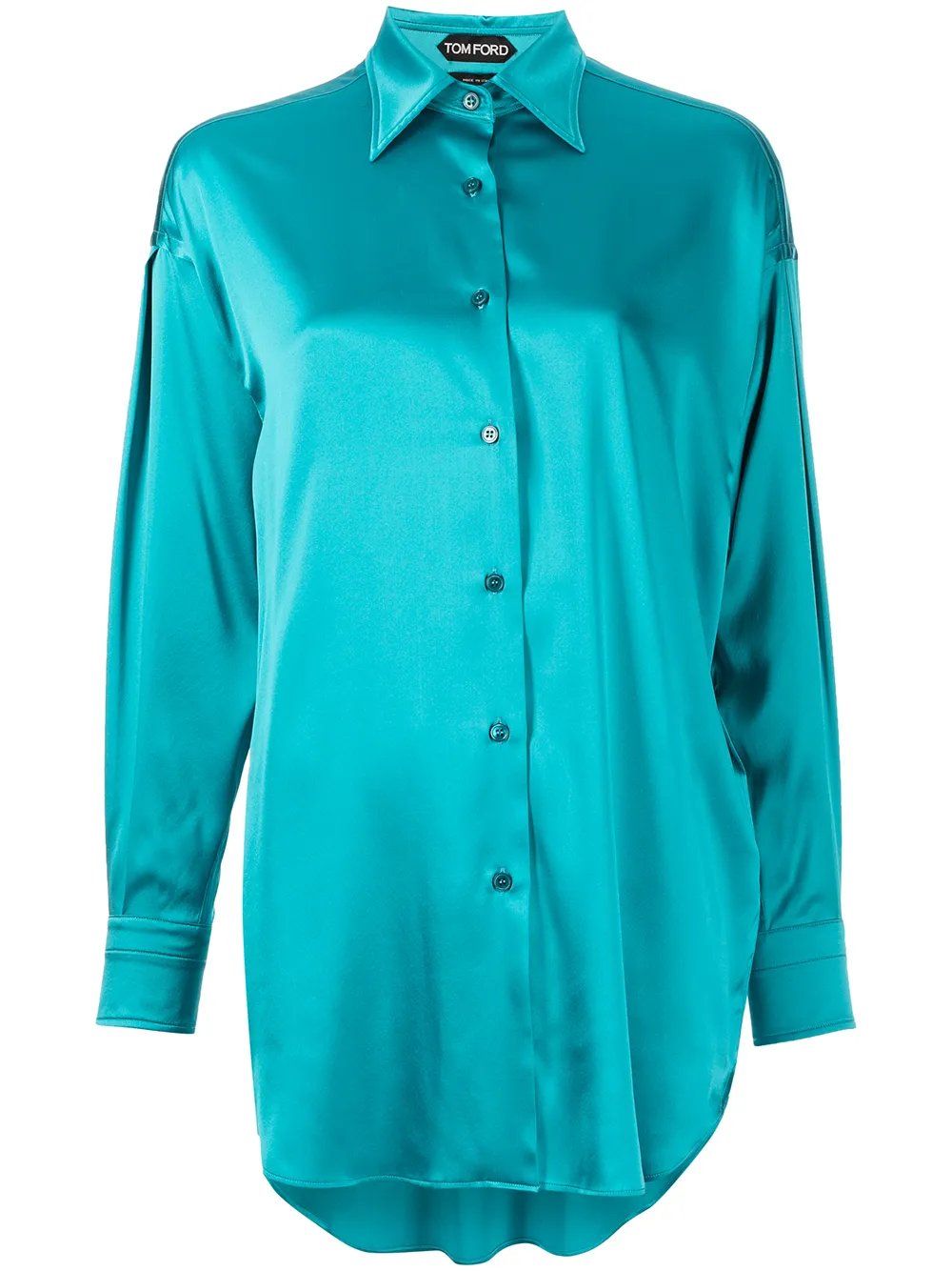 

TOM FORD camisa con cuello de pico - Azul