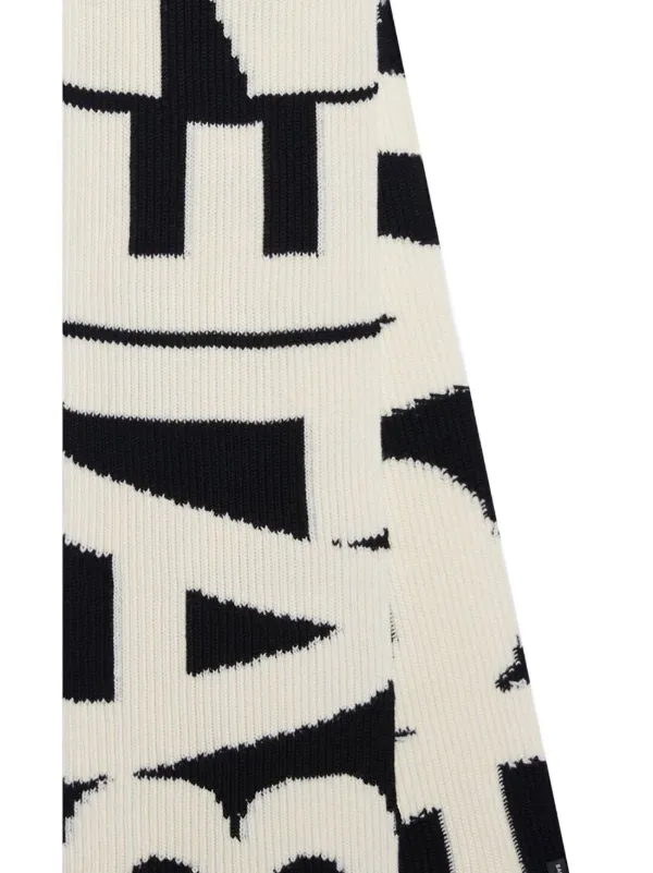 Balenciaga logo print Wool Scarf Black FARFETCH AO