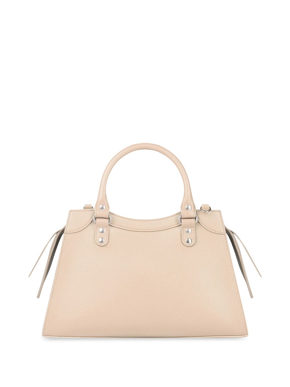 Shop Balenciaga Neo City Leather Tote In Nude