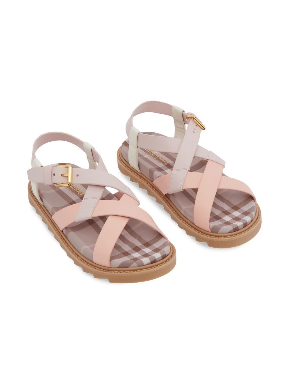 Shop Burberry Vintage Check Open-toe Sandals In Pink