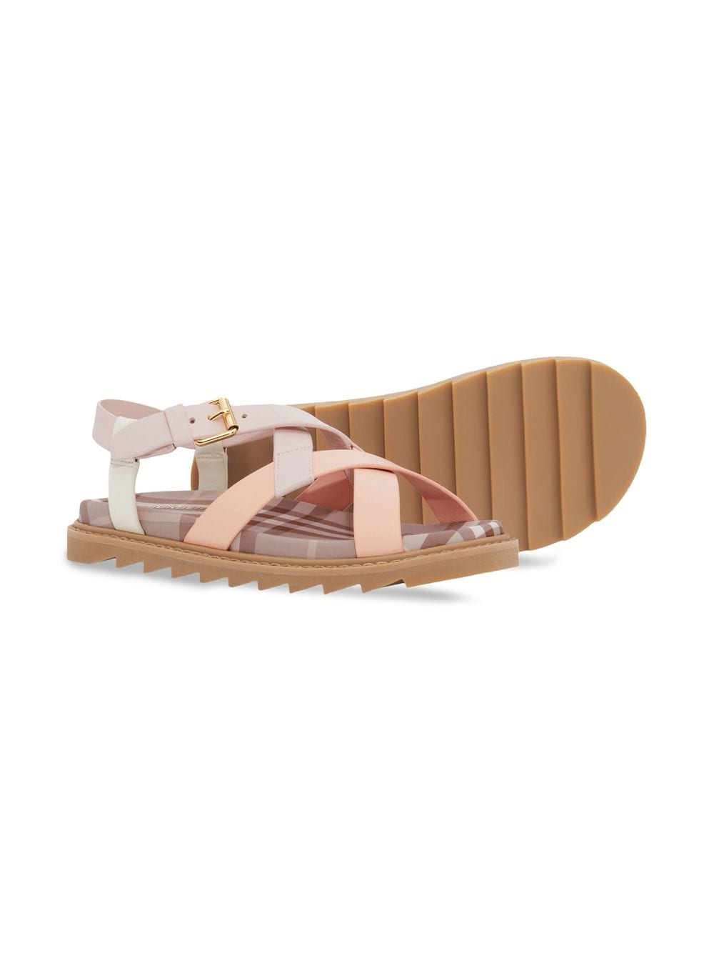 Shop Burberry Vintage Check Open-toe Sandals In Pink