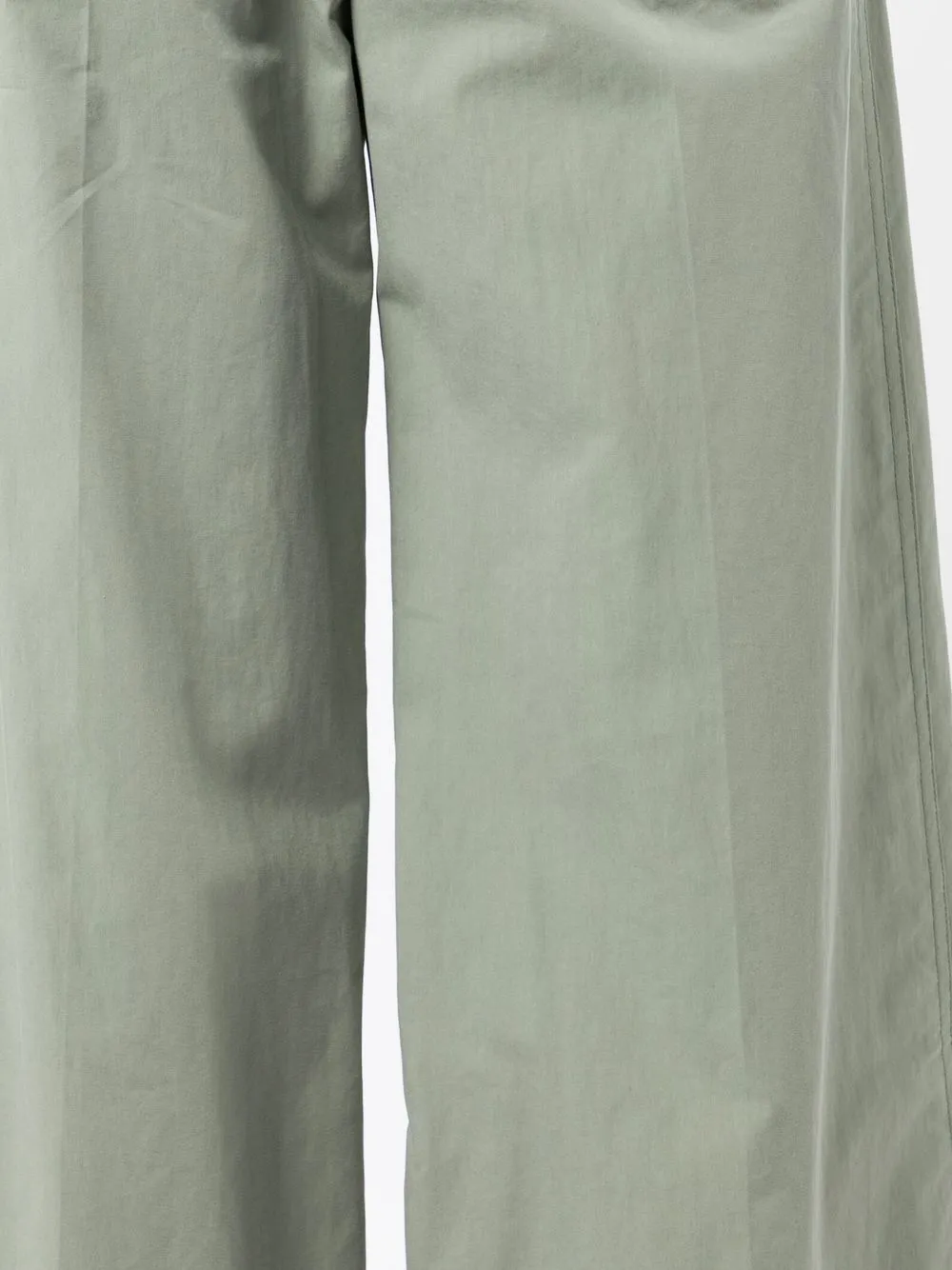 Low Classic Wide-leg Turn-up Trousers In Grün