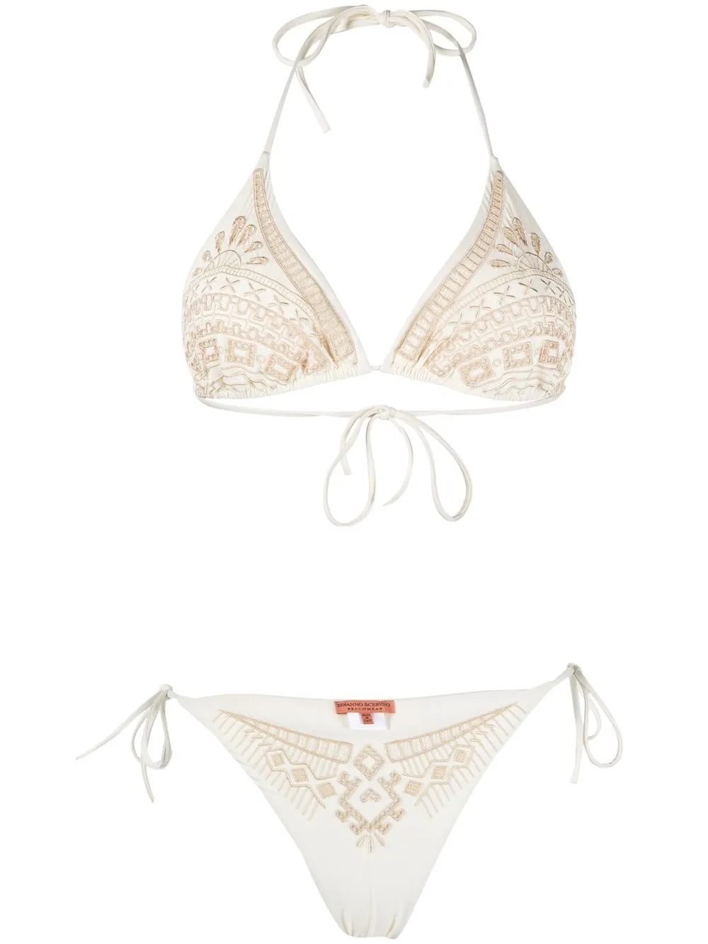 

Ermanno Scervino bikini bordado con copas triangulares - Blanco