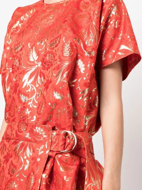 Junya Watanabe floral-print Belted Midi 