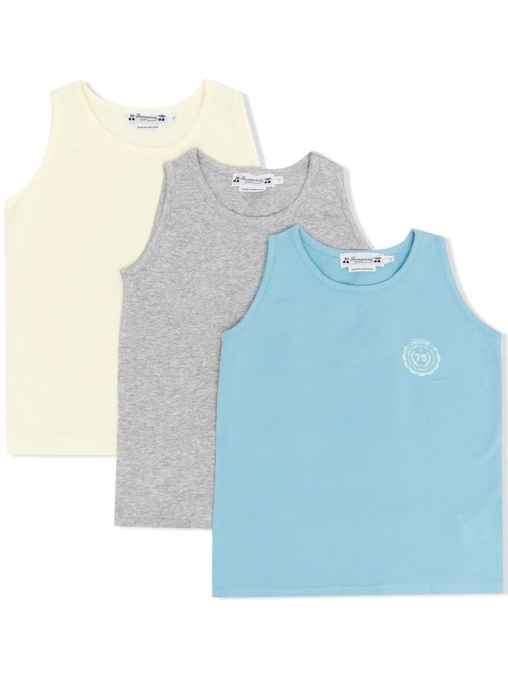 BONPOINT ATHIS THREE-PACK LOGO PRINT VESTS