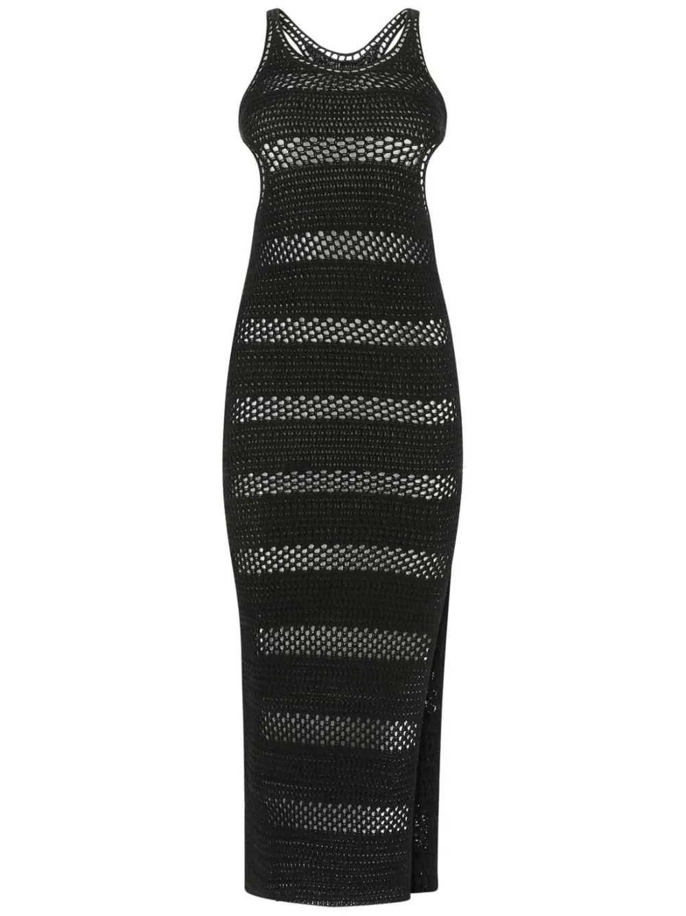 Saint Laurent cut-out striped crochet maxi dress | Black | Image 1