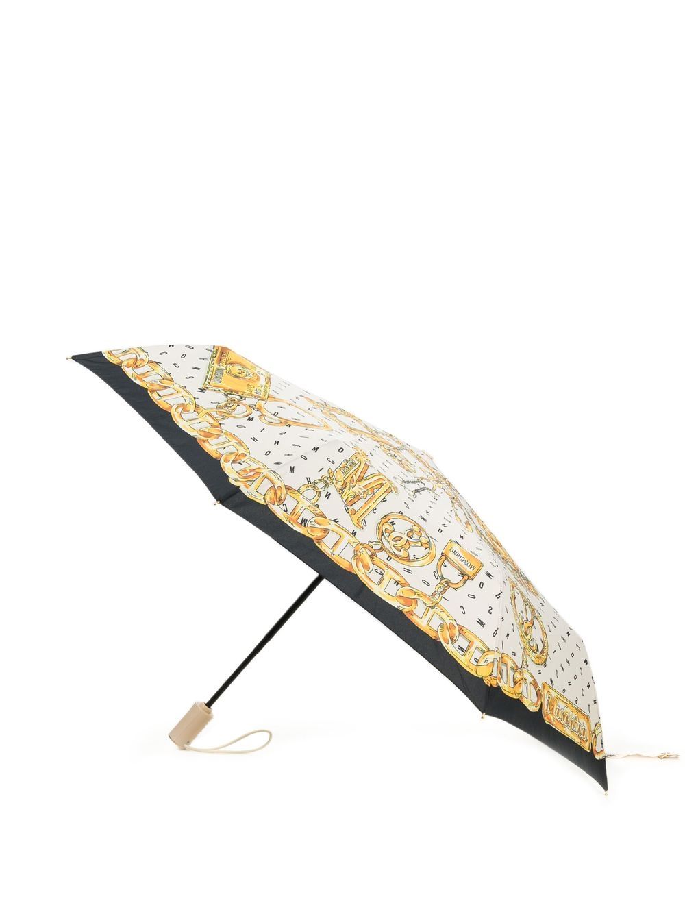 Moschino Paraplu met barokprint - Beige