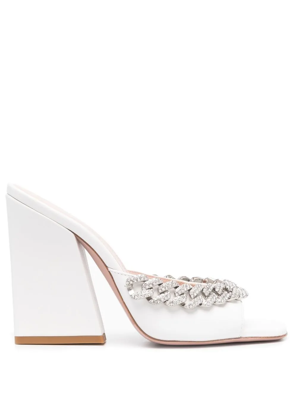 

Gedebe mules Kate 90 con detalle de cadena - Blanco