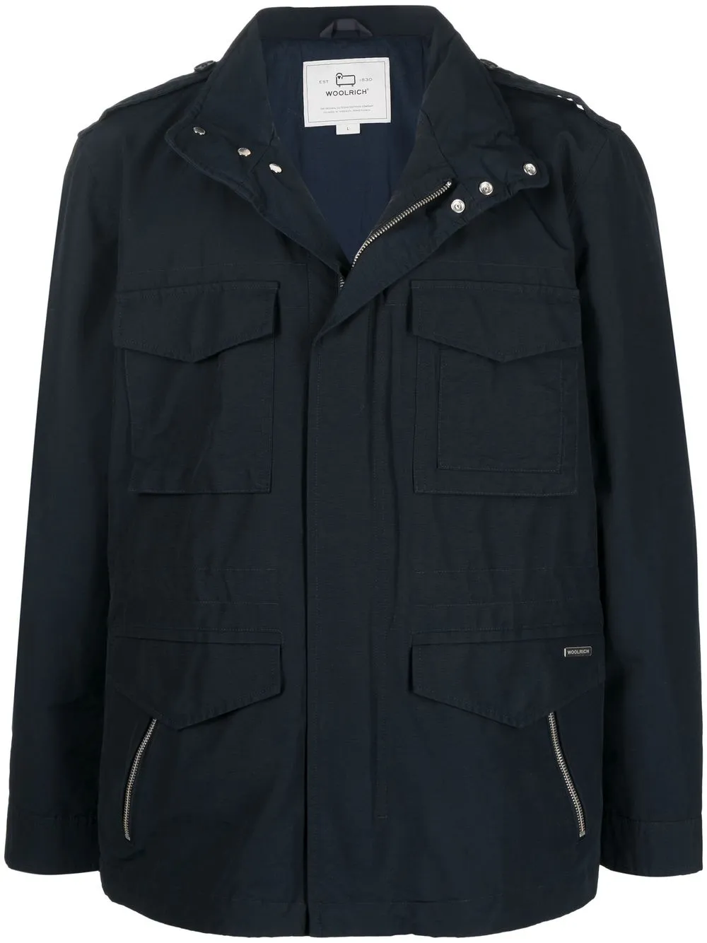 Woolrich Multi-pocket Military Jacket In Blue